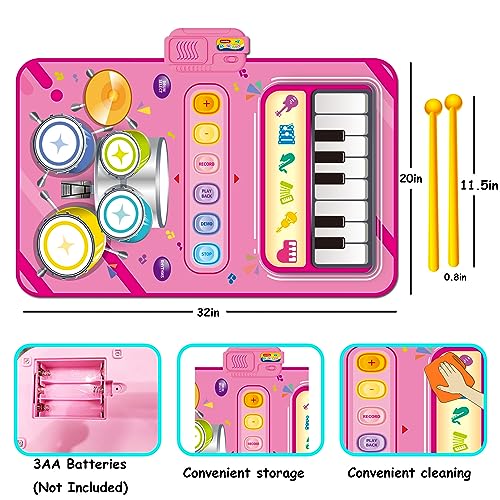 Toys for 1 Year Old Girl Gifts,2 in 1 Piano Mat Montessori Toys for 1 2 Year Old Girl,Educational Musical Toy First Birthday Gifts for 1 2 3 Year Old Girls,Christmas Stocking Stuffers for Toddler Girl - Image 6