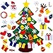 YEAHBEER Felt Christmas Tree for Kids Wall, 3.2FT Felt Christmas Tree with 30 Detachable DIY Christmas Ornaments,Xmas Gifts, New Year Door Hanging Decorations