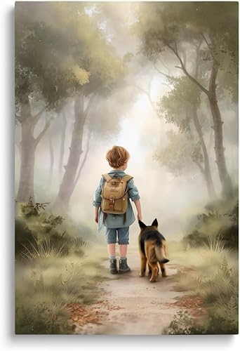 Miniatura 12 de Lienzo decorativo rústico para habitación de bebé, estampado de montaña de animales del bosque, decoración de pared de guardería de bosque, Familia