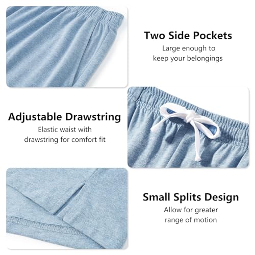 Image of AMY COULEE Mens Lounge Shorts 4 inch Pajama Lightweight Cotton Sleep Bottoms with Pockets