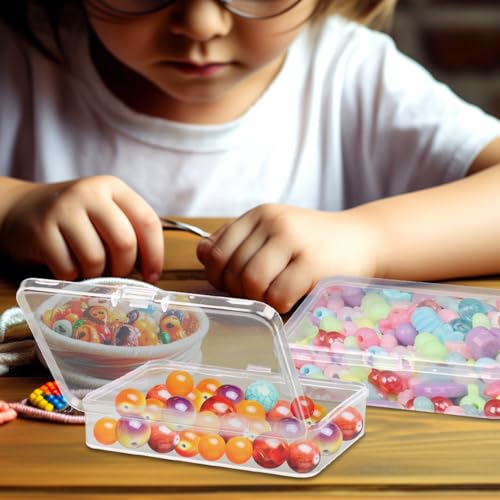 Image of Small Plastic Containers, 18 Pack Clear Plastic Storage Containers, Modern Style, Arts & Craft Storage Boxes, 4.5 x 3.37 x 1.12 Inch
