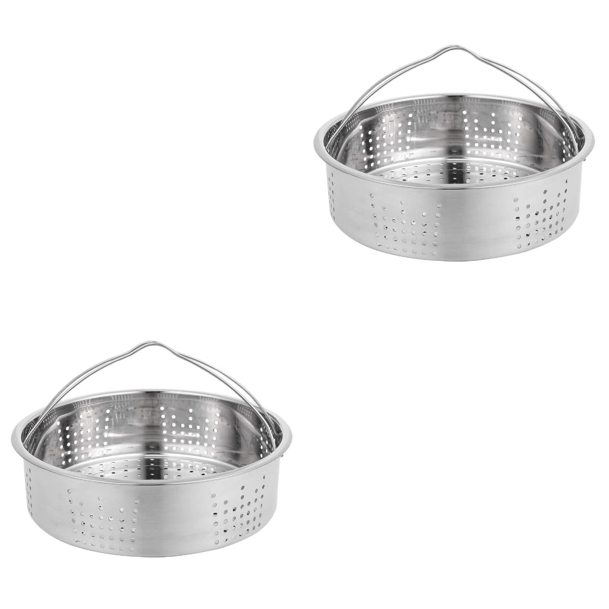 INNAL 2pcs Stainless Steel Steamer Basket Stackable Steaming Selected Pots and UtensilsVegetable Dim Sum Rice Steamer with Handle Kitchen Gadgets for Stuffed Bun Dumplings