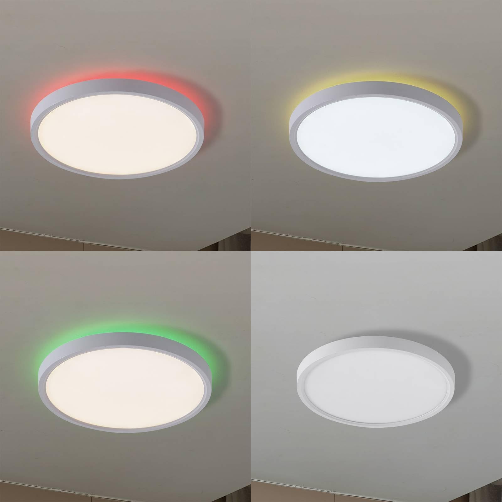Lindby LED Smart Home Deckenlampe Deika dimmbar mit Leselampe (Modern) in Weiß (1 flammig,) - Deckenleuchte Lampe Wohnzimmerleuchte