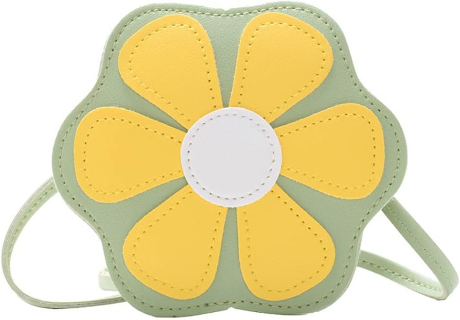 LUOZZY Little Crossbody Bag Purse Flower Shaped Mini Single-Shoulder Bag Handbag Pouch Cute Daisy Bag, Green