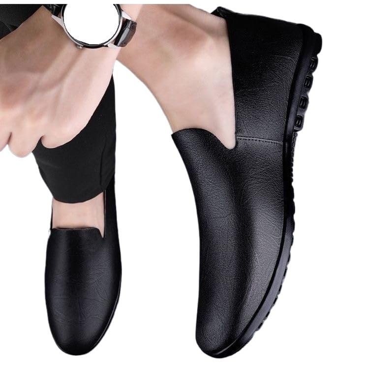 Formal Loafers Moc Toe Suede Upper Mens Flat Heel Slip-on Wear Lightweight2