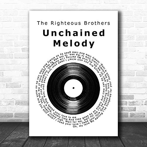 Unchained Melody Vinyl Record Song Lyric Print