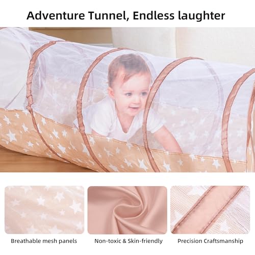 CAPAKIDDO 3-in-1 Kids Play Tent with Tunnel & Ball Pit for Toddlers 1-3, Indoor Outdoor Playhouse, Easy Pop Up, Portable Play Tents for Toddlers