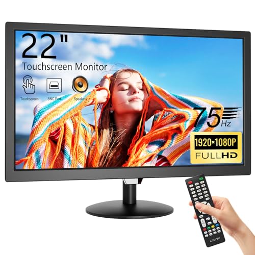 Akntzcs 22-Inch Touchscreen Monitor FHD 1920x1080P 75 Hz Computer Monitor PC Monitor with HDMI, BNC, VGA,Multi-Touch Display, Adjustable Angle, Built-in Speakers by Akntzcs - Used condition - US$129.03