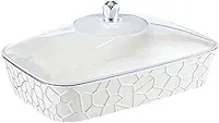 Bandeja de Armazenamento de Alimentos com Capa para Lanches, 36.8cmx24.3cmx16.1cm