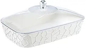 Bandeja de Armazenamento de Alimentos com Capa para Lanches, 36.8cmx24.3cmx16.1cm