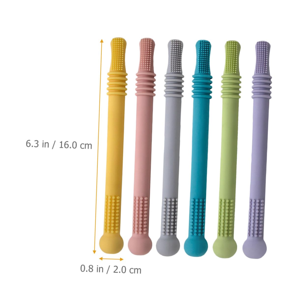 LIFKOME 6 Pezzi Teether Tube in Silicone per Ragazzo Ragazza, Morso | Cannucce da Dentizione, Alleviano Prurito e Fastidio Gengivale, Regalo per Shower e Compleanno