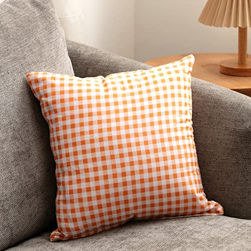 LANBEIDE Herbst Kissenbezüge 4er Set - Orange Kürbis & Ahorn Design 40x40cm