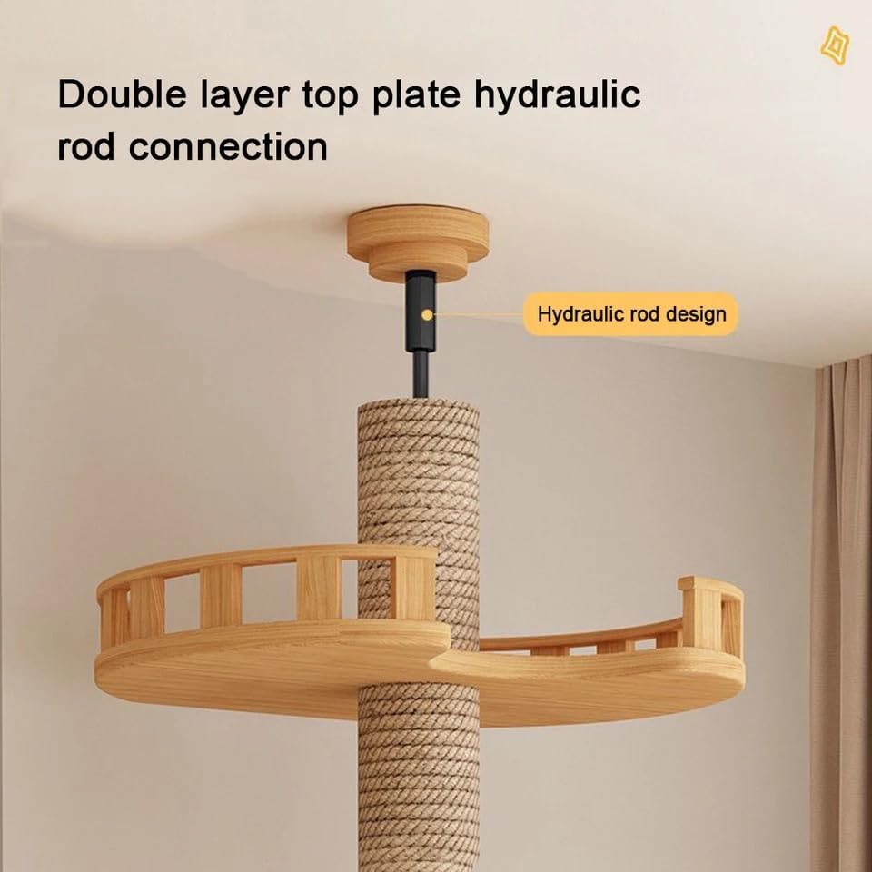 review Cat Tree Floor to Ceiling，Wooden Cat Climbing Tree Tower，Modern Cat Tree Condo，Floor-to-Ceiling Cat Tree，Condo，Space Capsule，Cat Jumping Platform，Sisal Scratching Post，Bed，Interactive