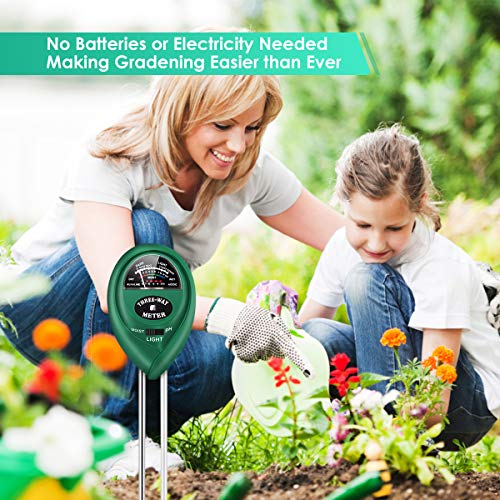 image for Safe2m Soil pH Meter, 3-in-1 Soil Tester Kits with Moisture, Moisture 