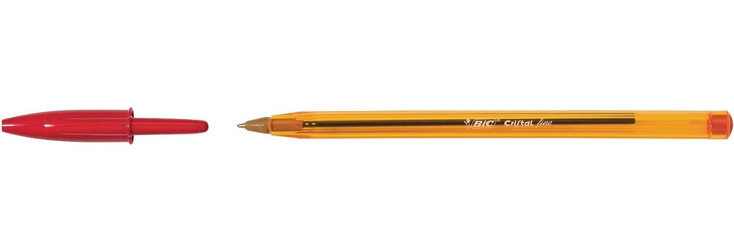 BIC Pack of 12 Red Fine Point Ballpoint Pens