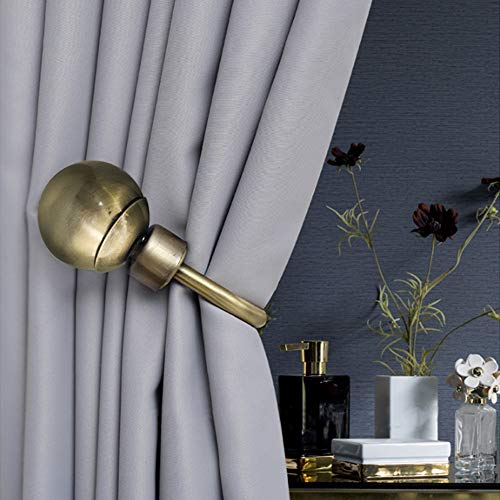 INCREWAY Curtain Hooks, 2 Pcs Round Metal Decorative Curtain Drapery Holdbacks U Shaped Hooks, Wall Mounted Curtain Tieback Hook Holder with Screws(Bronze) - Image 5