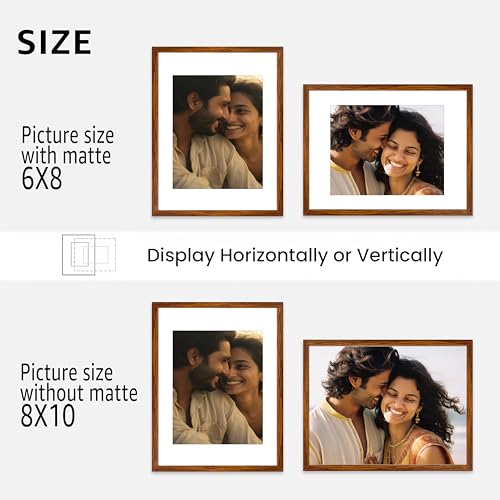 Image of Art Street Premium Photo Frame for living room, Classic Aesthetic Design Photo Frames for Photograph, Art Work, Kids Room Set of 9 (8x8 Inch, Brown)
