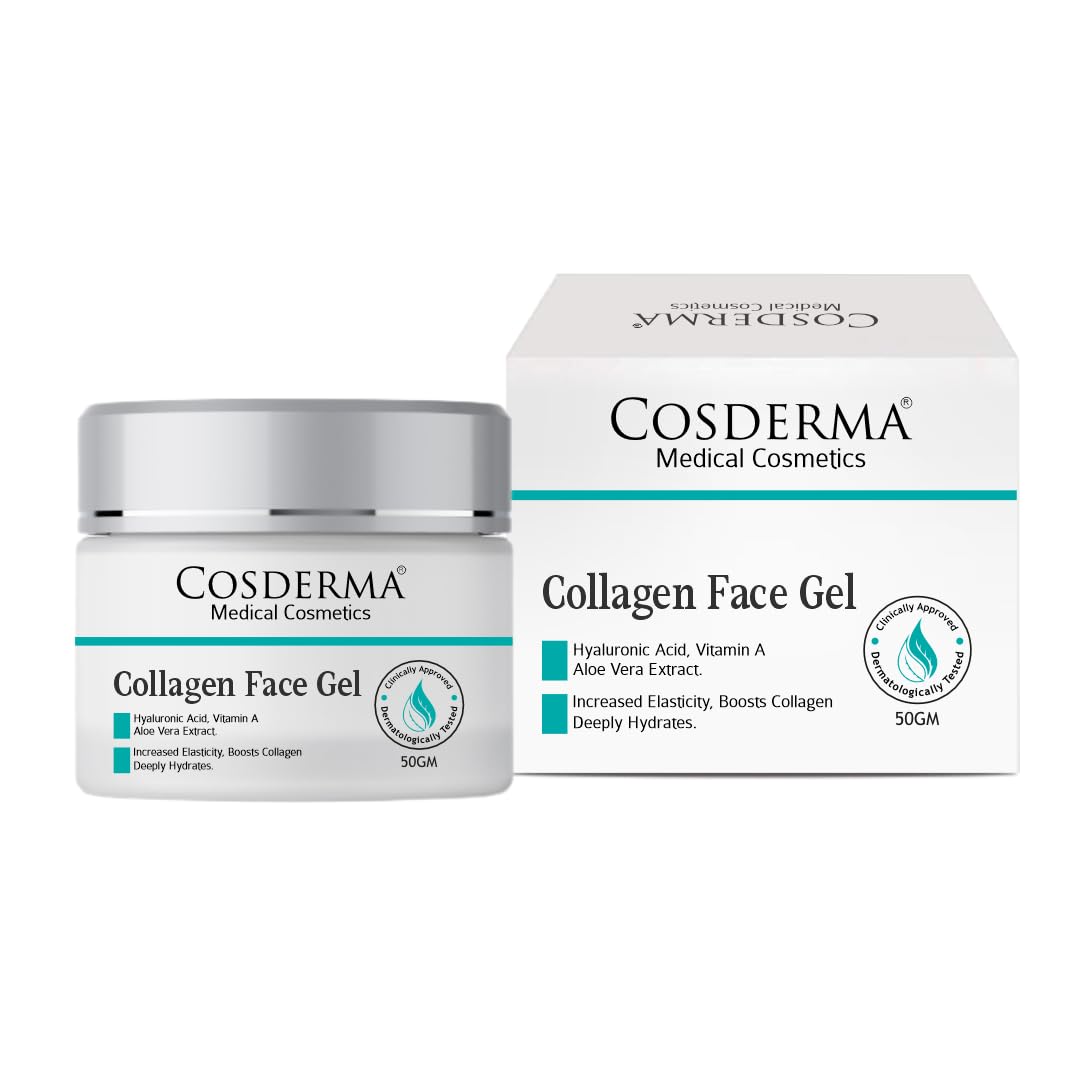 Cosderma Collagen face Gel For Women & Men, ageing Serum For Wrinkles, Fine Lines, Age Spots | Boosts Collagen | Normal, Oily, Dry, Sensitive Skin Types |Vit-C, Hyaluronic