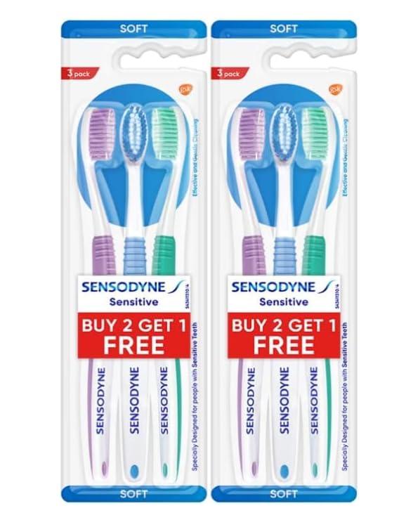 Sensitive Toothbrush, Soft (Color May Vary) - Packof 6
