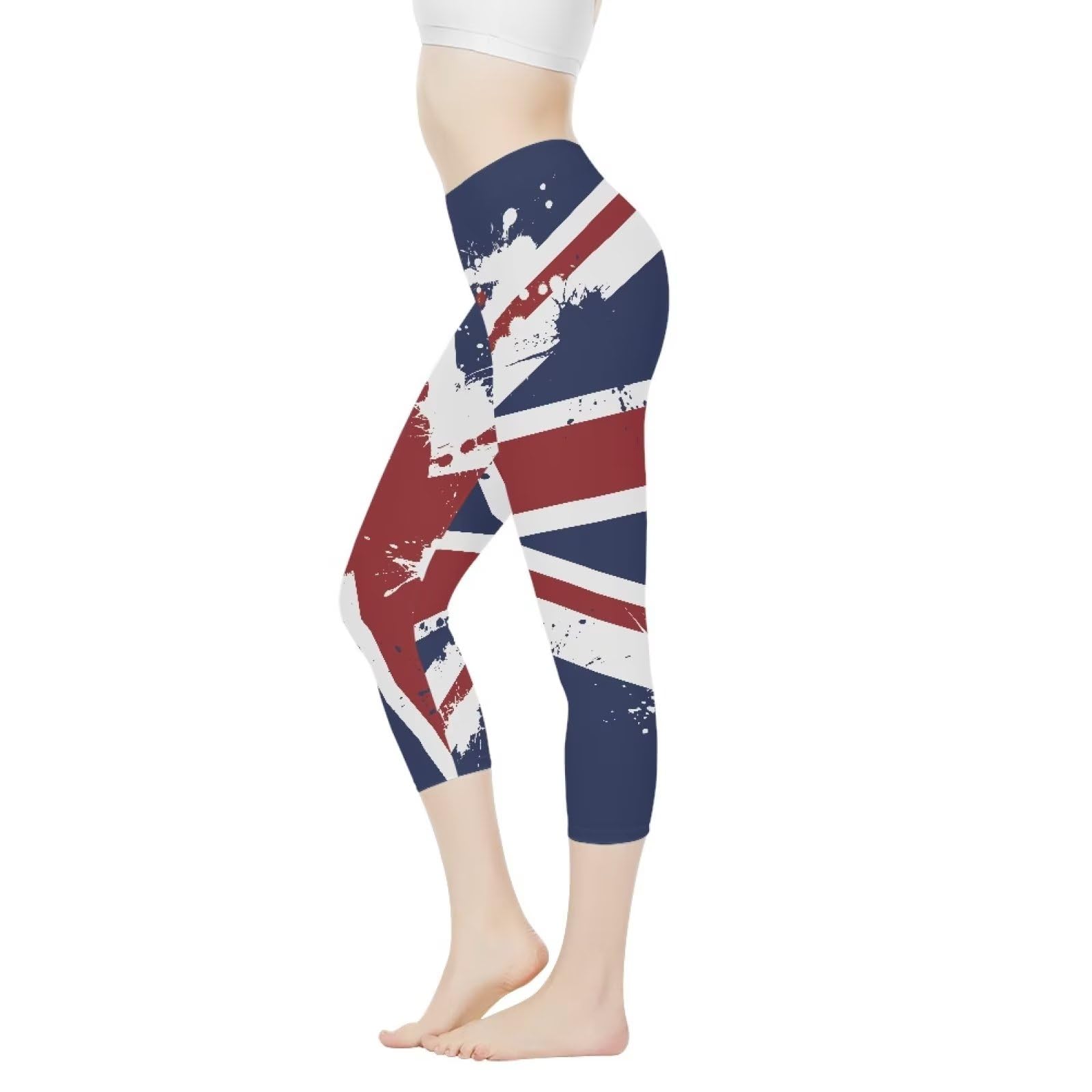 Poceacles Womens Capri Yoga Leggings, Butt Lift High Waisted Tummy Control Leggings Sports Workout Stretchy Yoga Pants