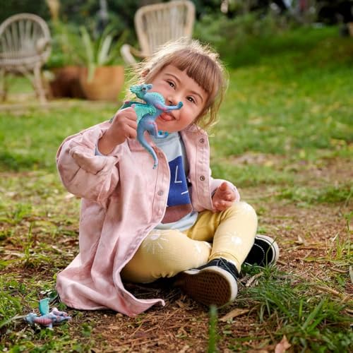 Image of Schleich Bayala - 2Pc Flower Dragon And Baby Toy Figurine - Kids 5+ | 70592 | Unicorn Figurine, Fantasy Toy for Girls 5+, Magical Collectible, Screen-Free Imaginative Pretend Play, Fairy Animal Figure