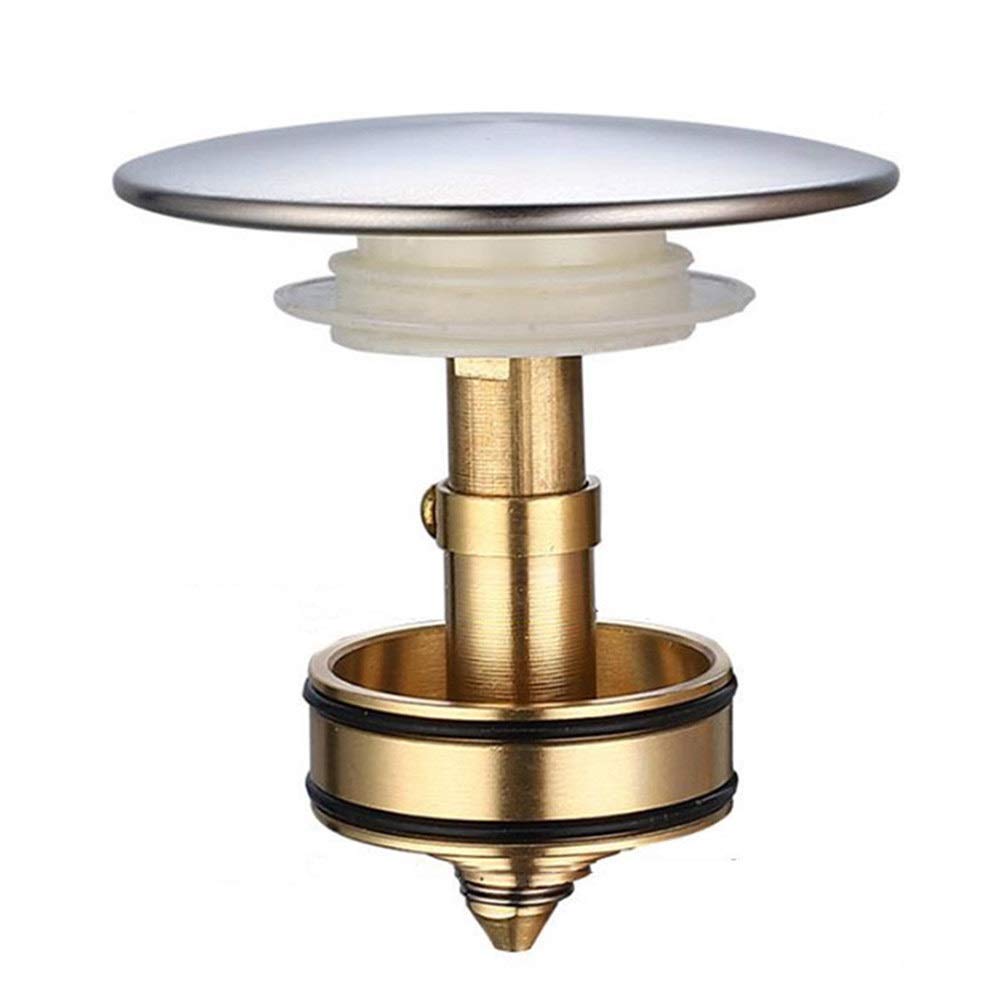 Edelstahl Waschbecken Pop Up Ablaufstopfen Küche Abfallfilter Druckbounce Kern Universal Fit für Badewannen und Waschbecken (Größe:F)