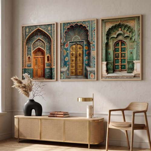 Image of kotart Traditional Indian Wall Art Painting for Living Room | Paintings Frame For Home Decoration | Framed Wall Painting Home Room Bedroom Office Decor Set of 3 (35x37 Inch)
