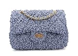 Women Plush Shoulder Bag Fashion Fluffy Crossbody Purse Soft Warm Shopping Dating Bag with Adjustabl