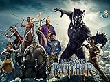 Black Panther Backdrop Poster Superhero Home Backdrop, Solo Banner with Logo in Back Large Vinyl...