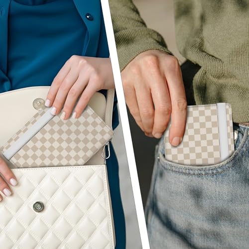 Passport Holder Cover Wallet Case for Travel Essentials, Leather Slim Cute RFID Travel Passport Card Case for Women and Men Brown Plaid3