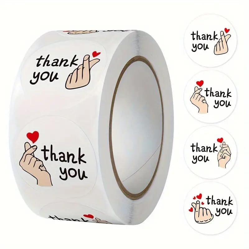 Image of 1000pcs Watercolor Thank You Stickers, Round Thank You Adhesive Sticker for Small Business Wedding Supplies Packing Stickers Gift Wrap (2, Thank You Stickers)