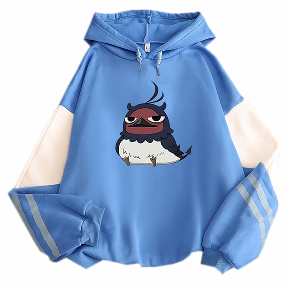 Charous Unisex Blue Anime Black Clover Cosplay Nero Cartoon Print Hoodie,Casual Splicing Color Soft Sweatshirt Used For Manga Fans
