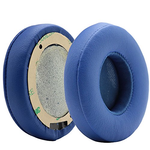 Poyatu Replacement Ear Cushion Earpads Ear Pads Earbuds for Beats Solo 2 Wireless Headphone (Blue)