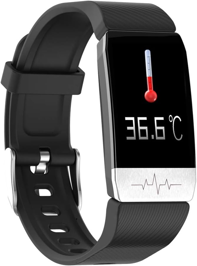 T1 Smart Band, Smartwatch Misurazione della Temperatura, ECG Fitness Tracker, Heart Rate Monitor Pressione sanguigna Ossigeno Sleep Health Monitoring Pedometro Watch IP67 Impermeabile (Nero) T1 Smart Band, Smartwatch Misurazione della Temperatura, ECG Fitness Tracker, Heart Rate Monitor Pressione sanguigna Ossigeno Sleep Health Monitoring Pedometro Watch IP67 Impermeabile (Nero)