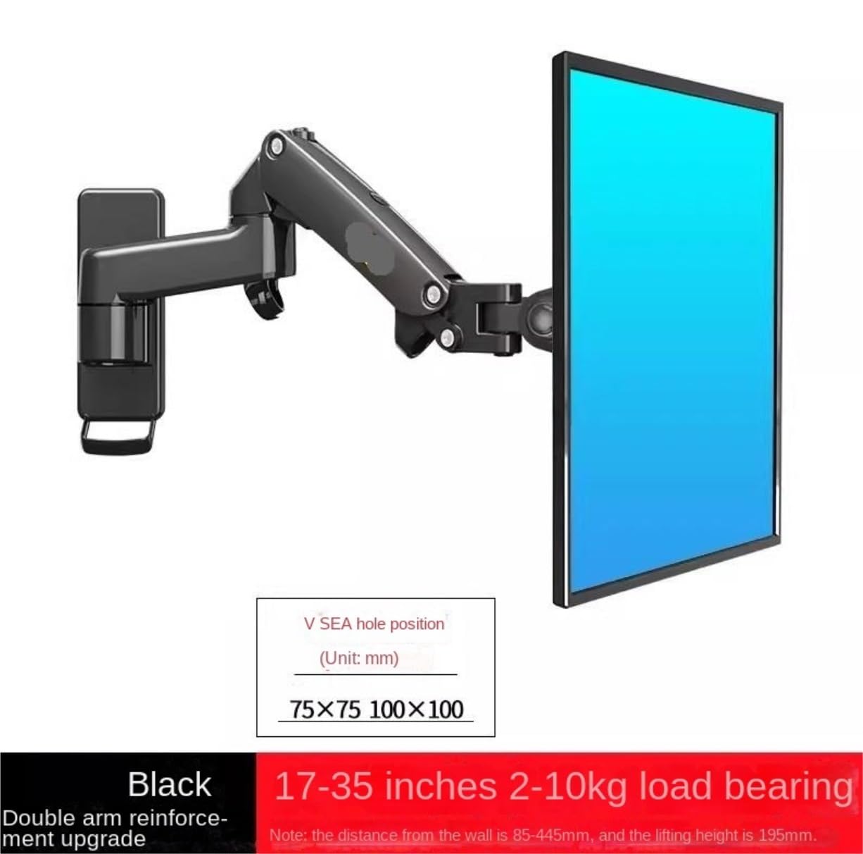 Supporto TV Supporto TV A Parete per da 17 A 35 Pollici, Ripiano Angolare Telescopico Che può Sostenere Fino A 10 kg, Angolo Regolabile Home Cinema