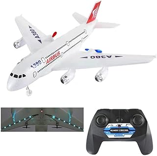 RKSTD RC Plane - 2.4Ghz 2.5 Channels Electric RC Plane with LED Lights, with 6-Axis Gyro Self-stabilizing System for Beginners, Easy to Fly EPP Foam Glider Toys, Gift for Kids