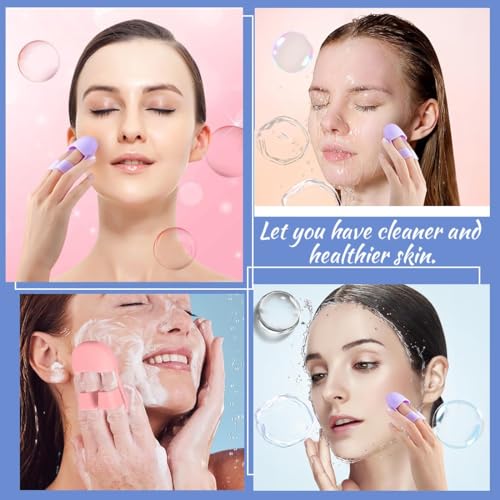 JEYORZY 3 Pcs Cepillo de Limpieza Facial de Silicona, Cepillo Limpiador de Maquillaje, Almohadilla de Limpieza, Adecuados para Todo Tipo de Piel, Eliminación de Maquillaje y Puntos Negros(Multicolor) - imagen 5