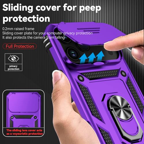 Coque iPhone 17 Pro antichoc violette pour usage quotidien avec béquille