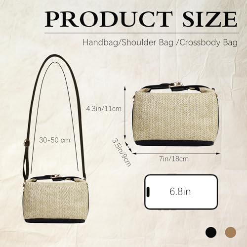 Straw Crossbody Bags for Women, Small Handbags Women with Detachable Adjustable Strap for Traveling Beach4