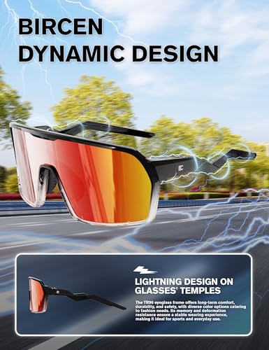 Image of BIRCEN Polarized Baseball Sunglasses for Sports: TR90 Lightweight Running Sunglasses Cycling Glasses for Outdoor Runners MTB
