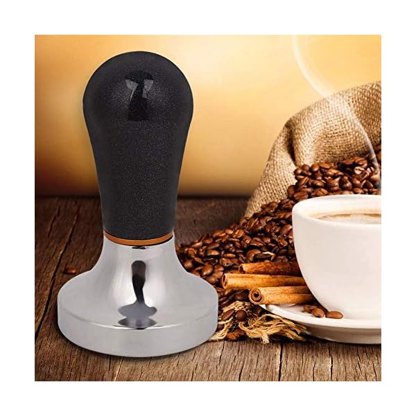 Tamper de café de aluminio de 57 mm con mango de agarre, máquina de café expreso plana para cafetera eléctrica - Imagen 3