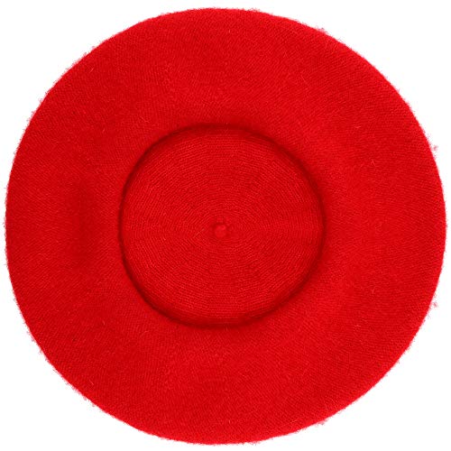 Skeleteen Red French Style Beret - Women's Classic Beret Hat For Casual Use - 1 Piece #TOP5