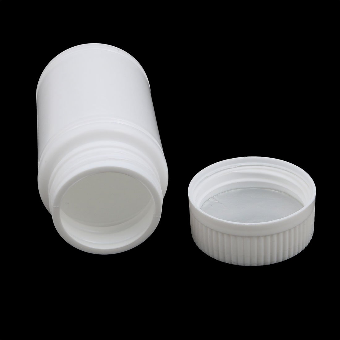 Aexit 5Pcs 120ml gauge Plastic White Wide Mouth Round Solid Powder Bottle Storage Jar