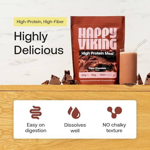 Happy Viking Plant-Based Protein Powder +100 Superfoods Chocolate Meal Replacement Shake, Created by Venus Williams, 30g Plant Protein, 10g Fiber, Vegan, Gluten-Free, Non-GMO, 15 Meals - Image 2