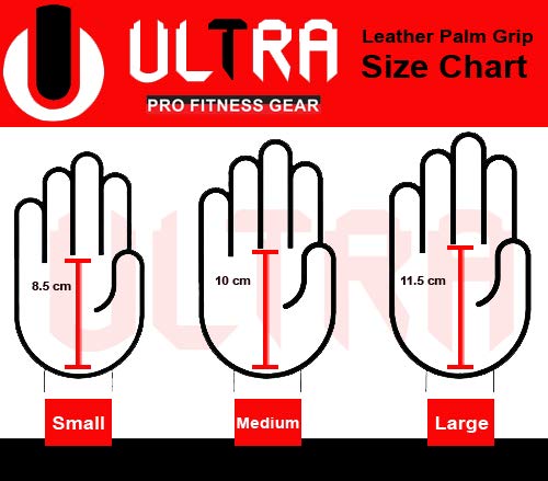 ULTRA FITNESS Leather Grips Gymnastic Palm Protectors Hand Guards Gym Gloves Pull up (White S), White Leather - Image 3