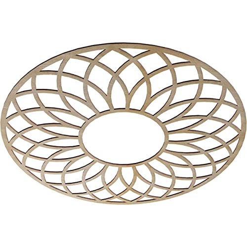 Image of Ekena Millwork 40 inchOD x 13 5 /8 inchID x 1 /4 inchT Cannes Wood Fretwork Pierced Ceiling Medallion, Hickory