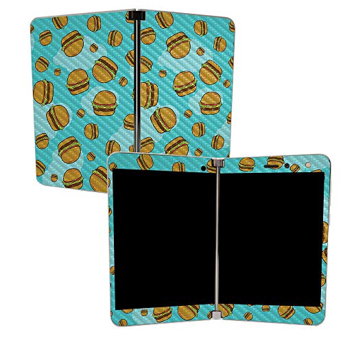 Image of MightySkins Carbon Fiber Skin for Microsoft Surface Duo - Burger Heaven | Protective, Durable Textured Carbon Fiber Finish | Easy to Apply | Made in The USA