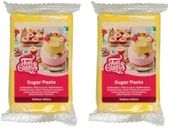 FunCakes Pasta de azúcar amarilla, 250 gr (Paquete de 2)