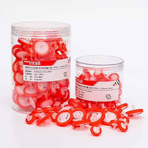 Image of Syringe Filter PTFE Membrane 13mm Diameter 0.22μm Pore Size Pack of 100