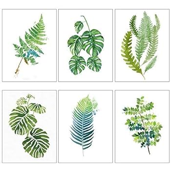 Amazon De Meishe Art Poster Moderne Kunstdrucke Plakate Drucken Plakatdruck Tropische Der Aquarellmalerei Palm Monstera Grune Blatter Botanische Pflanzen Beliebt Zu Hause Wand Dekor 6pcs